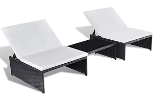 Festnight Set Mobili 2 Posti in Polirattan da Salotto Giardino Balcone Patio da Esterno Marrone/Nero