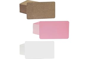 GVSAVY 300 Pieces of 89 * 52mm Blank Cards, DIY Graffiti Business Cards, Word Note Cards, Creative Card Hard Cardboard (Pink/White/Kraft Paper)