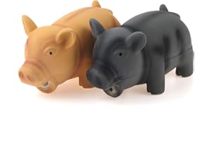 Chiwava 2 Stück 16,5 cm Quitschende Hundespielzeug Latex Schwein GRUNTING Tier Sound Welpen Kauen Interaktives Spiel für Medium Hunde