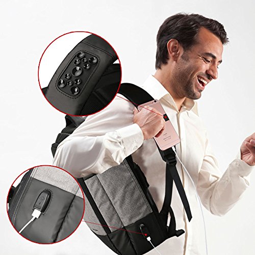 15 6 Zoll Laptop Rucksack  INKERSCOOP Business-Taschen Laptop und Notebook-Rucksack mit USB-Ladeanschluss  wasserdichter  kleiner und leichter Rucksac