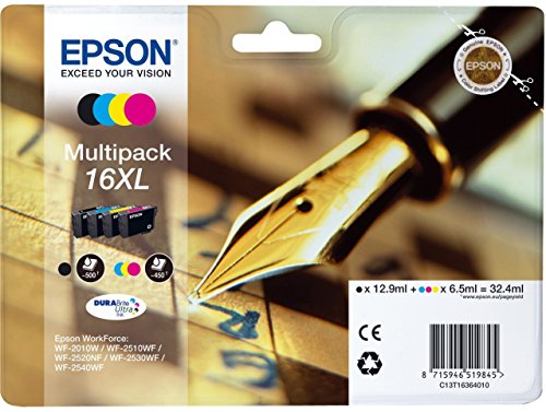 Epson Original C13T16364012 Tintenpatrone Füller, wisch- und wasserfeste Tinte XL (Multipack, 4-farbig) (CYMK) - 2