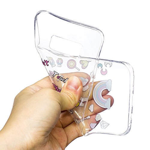 Samsung Galaxy S8 Plus Hülle,MAGQI Transparent Ultra Dünn Gel TPU Bumper Tasche mit Bunter Cartoon Design [Kratzfeste,Scratch-Resistant] [Crystal Clear] Weiche Silikon Gummi Schutzhülle [Frei Stylus Pen] 360 edge protection für Samsung Galaxy S8 Plus – Einhorn - 5