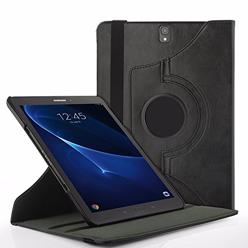 EasyAcc 360 Grad Drehung Schutzhülle für Samsung Galaxy Tab S3 T820N/ T825N Flip Case Book Cover Hüllen Ledertasche lederhülle mit Standfunktion / Auto Sleep - PU Leder, Schwarz, Protector (Schawz - 360 Grad Drehung)
