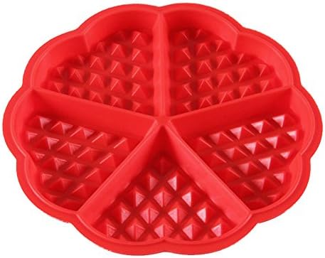 1x Waffle Mold 5-Cavity Maker Mold Silicone Pan Cake Handy Cool Flexible