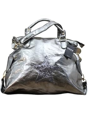 My-Musthave XXL Shopper Sterntasche Blogger mit Stern Schultertasche Silber o. Gold