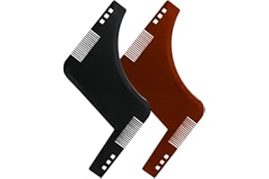XUKZIMA Pack de 2 Plantillas para Barba Simétricas, Para Moldear y Dar Estilo a la Barba con Peine Barba