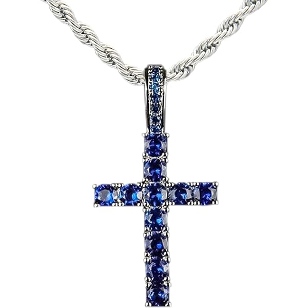 HALUKAKAH Collana Uomo Con Croce In Moissanite – 1ct, Oro Giallo 18K, Argento 925
