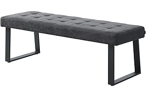 ‎B&D HOME B&D home Sitzbank Dolce | gepolsterte Esszimmerbank 140 cm Polsterbank für Esszimmer, Garderobe, Küche | Industrial modern Design | Anthrazit