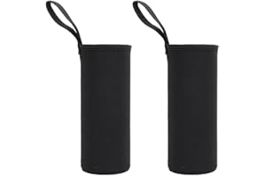DRHOMEAM Custodia termica di alta qualità per bottiglie per garantire la temperatura perfetta delle bevande, confezione da 2 (1000 ml nero)