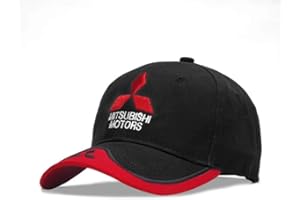 WULIAN Embroidery 3D Mitsubishi Hat Cap Car Moto Racing Baseball Cap Dad Hat Snapback Trucket Caps Gorra Hombre,Black,Adjustable