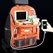 Produktbild IACON Auto Rücksitz Organizer mit Tablett USB-Schnittstelle für Baby PU Leder Faltbarer Esstisch Schreibtisch und iPad Mini Halter, Rückenlehnenschutz Auto Organizer, Aufbewahrungstasche Trittmatte Reise (Braun)