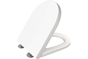 D-Shape Toilet Seat with Mute or Slow-Close Toilet Seat Cover Quick-Release for Easy Cleaning Plastic Material Durable Seat Easy Top or Blind Hole Fixing AAN®
