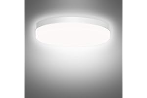 Ouyulong Lampara Techo Led 36W Blanco Frio Plafon Cocina Led Redondo 23CM,Impermeable IP54 4250LM Lampara Led Techo para Balcón Baño Dormitorio Pasillo Salon Garaje