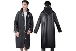 YTBUBOR 2 Pack Raincoat Portable Ponchos, Waterproof EVA Reusable Rain Jacket for Men and Women, Durable Rain Coats Long Sleeve Rain Poncho for Outdoor Activities