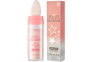 WEIXINBUY Highlighter Powder Stick, Polvo De Hadas Glitter Patting Powder Fairy Highlight Powder Smooth Waterproof Three-Dimensional Shimmer, Sparkly Natural Patting Powder for Face Body Eyes Collarbones Glow