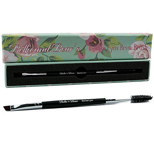 Eyebrow Brush By Bella & Bear. The "Iberian Lynx" Spoolie And Brow Brush Is The Perfect 2 In 1 Angled Brow Brush Duo For Your Eyebrows And Lashes. Makes A Great Christmas Gift idea