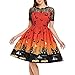Produktbild Halloween Kleid Damen Longzjhd Mode Halloween Spitze Kurzarm Vintage Kleid Party Kleid A Linie Kürbis Schaukel Kleid Rockabilly Kleid Elegante Kleider Lange Kleider Frauen Festliche Abendkleider
