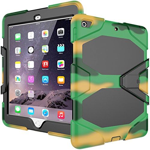 Apple New iPad 9.7 Inch 2017 Case,HAVE1SEE[Kickstand]Heavy Duty Shockproof Rugged Cover Hard PC+Silicone Hybrid Impact Resistant Full Body Protective Case with Screen Protector Camo