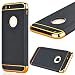 Produktbild GrandEver iPhone 6/iPhone 6S(4.7 Zoll) Weiche Silikon Hülle Durchsichtige Rückschale TPU Bumper Transparent Schutzhülle Klar Handytasche mit Muster Anti-Kratzer Stoßdämpfung Ultra Slim Rückseite Silicon Backcover Soft Case Protective Cover Ultradünnen Premium Handyhülle - Gold und Schwarz