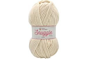 LITTLE WOOL SHOP LittleWoolShop Snuggle Puff Chunky Chenille Yarn 100g - 100% Supersoft Polyester (Vanilla Bean 025, Single (1 Ball))