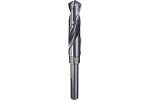 sourcing map 3/4" Drill Bit 1/2" Reduced Shank 3-Flat 4241 High Speed Steel Nitriding Black 118° for Soft Materials Wood Plastic Iron Copper Aluminum