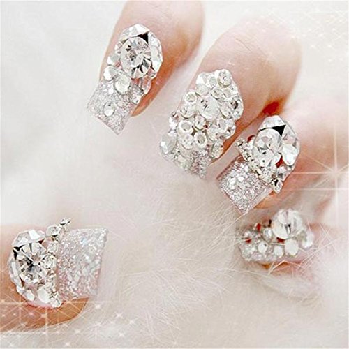 Nail Art Strass Set, DancingNail 5 größen weiße farbige aus strass nagel dekoration - 5