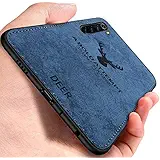 Designerz Hub® Oppo F15 Deer Series - Shockproof Anti Slip Soft Fabric Case with with Camera Protection Protective Back Case Cover for Oppo F15 - Blue