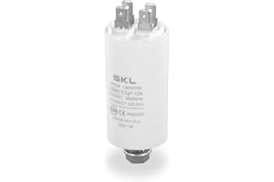 DL-pro Capacitor 12.50µF 450V Universal with 6.3 mm AMP Plug-in Flags and Mounting Screw M8 CBB60 for Electrical Home Appliances