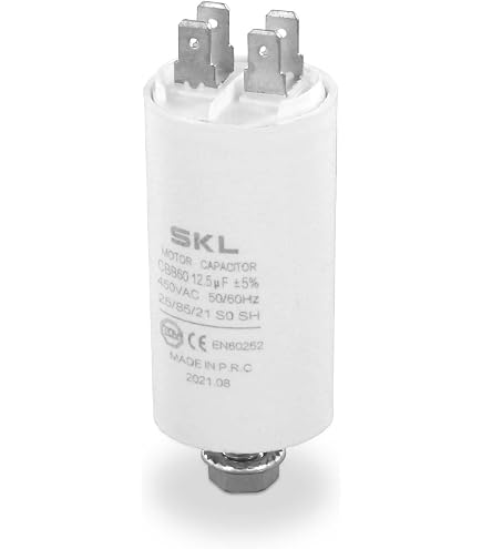 Condensatore da 5 uf mf microfarad per motori elettrici con cavi isolati 150 mm