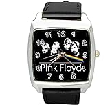 taport® Armbanduhr Dark Side Of The Moon quadratisch QUARZ schwarz Echt Leder Band + Gratis Ersatz Batterie + Gratis Geschenkverpackung
