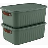 2-Piece Storage Box Set with Lid (10 Liters) &ndash; Portable Handle, In-Cabinet Organizer, Multi-Purpose Organizer Box, Toy &
