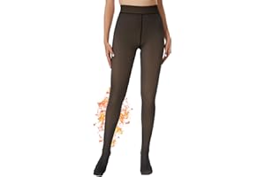 HIPOWER Thermo Strumpfhose Damen Winter Gefütterte Strumpfhose High Waist Warme Dicke Thermostrumpfhose Gefälschte Durchscheinend Bauchweg Pantyhose Plüsch