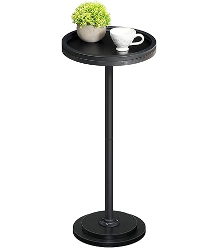 Bijzettafel rond 35 cm h50 cm metaal zwart salontafel woonkamertafel koffietafel