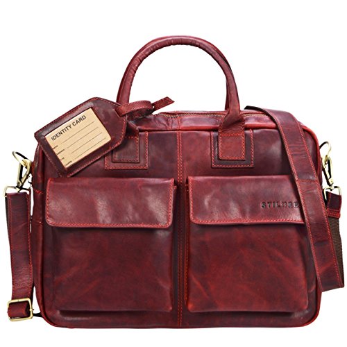 STILORD  Carlo  Gro  e Umh  ngetasche Leder Lehrertasche Aktentasche Schultertasche Reise Beruf Freizeit 15 6 Zoll Laptop College Bag Arbeit B  ro  Fa