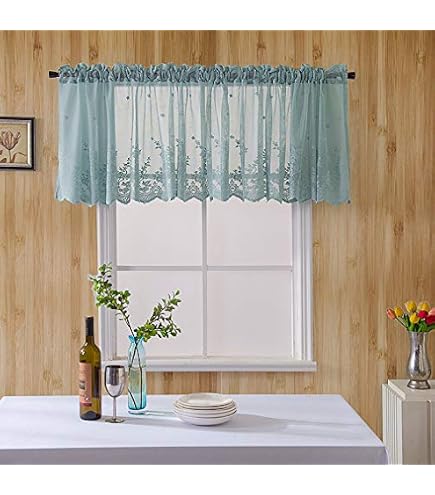 XTMYI, Tende Da Cucina Per Finestre, Verde Salvia Primaverile Bohémien, Mantovana Per Soggiorno, Camera Da Letto, Bagno, Set Di 2 Pezzi, Lunghezza 40,6 Cm
