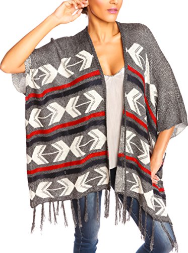 Preisvergleich Produktbild JUST SUCCES Poncho Annaelle grau one size