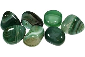 CrystalAge - Pietra per pietra di agata verde (25-30 mm), confezione da 5