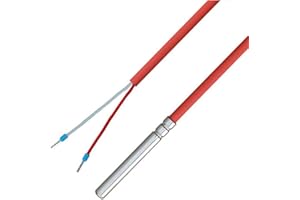 iOVEO 036HS02203 - PT1000 Kabelfühler/Temperaturfühler/Solarfühler/Temperatursensor mit Silikon-Leitung bis 200°C, 3 Meter-Anschlussleitung