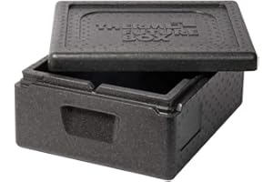 Thermo Future Box GN 1/2 Kühlbox Contenitore Coperchio, Scatola Termica in EPP (Polipropilene espanso), Nero, 10 Liter Thermobox