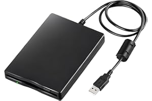Leikurvo USB Externes Diskettenlaufwerk Tragbar FDD 1,44MB 3,5 Zoll, Slimline Floppy Disk Drive Externe Kartenleser Computerzubehör Extern Entfernbar Kompatibel mit PC und MAC, Plug and Play, Schwarz