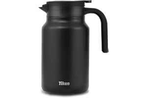 Tiken 1.5L Thermos per Caffè, Caraffa Termica in Acciaio Inossidabile a Doppia Parete, Isolata per Bevande Calde e Fredde