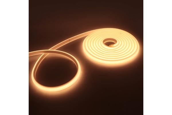 HEGEHE Lumière au néon LED COB, Ruban Led Flexible Néon Bande Led 230V IP65 Etanche Bande Lumineuse Super Lumineux 288 LEDS/M pour Intérieur/Extérieur (Blanc chaud, 3M)