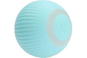 JINGSHUBO - Palla giocattolo per gatti interattiva, intelligente, ricaricabile tramite porta USB, giocattolo per gatti che si illumina e si muove da sola, adatta come regalo (colore blu)