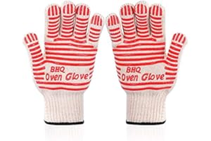 ZHONGSHENG Revolutionary 250°C Extreme Heat Resistant EN407 Certified Heat Resistant Oven Gloves Hot Surface Handler Made from Nomex and Kevlar - Non-Slip Kitchen Silicone Gloves Five Fingers(Red(2 PCS))