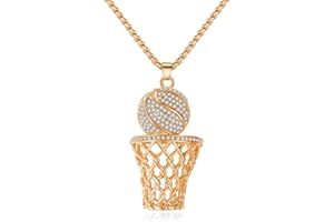 YERDOS Basketball Necklace Basketball Hoop Pendant Basketball Lover Players Gifts Basketball Jewelry Team Gifts