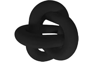 ‎F FITYLE F Fityle Bohemian Knoten Dekor, Holz Deko Bauernhaus, Holz Kettenglied Dekoration, Holz Tischplatte Knoten Ornament, Kette Knoten Dekor für Abgestuftes Tablett Bauernhaus Regal Büro, Schwarz