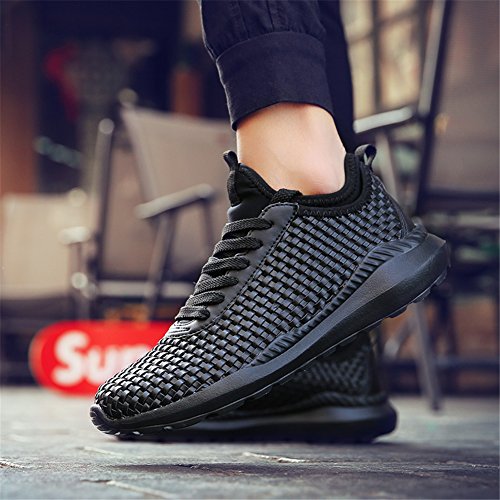 UBFen Sportschuhe Herren Laufschuhe Sneakers Turnschuhe Casual Atmungsaktives Sport Fitnessschuhe Trainers Schuhe Running Indoor Outdoorschuhe Weiß Schwarz - 4