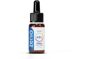ZENIA Oil 40% - olio di canapa puro Allevia le tensioni, Migliora la qualità del Sonno, per Rilassarsi, Spettro Completo 100% Italiano Naturale 10 ML