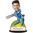 Foto Factory Gifts caricature personalized gifts for Cricket Lover with bat (wooden 8 inch x 5 inch) CA0318