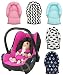 Infant \ Baby \ Toddler car seat , stroller head hugger support pillow cotton (black/cloud)